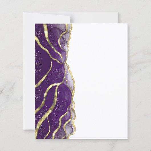 Budget Purple Gold Ink Wedding Save the Date (裏面)