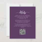 Budget Purple Lilac Silver Floral QR Code Wedding (裏面)