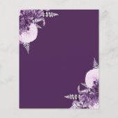 Budget Purple Lilac Silver Floral Save the Date (裏面)