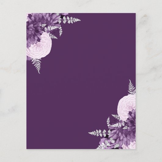 Budget Purple Lilac Silver Floral Save the Date (裏面)