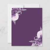 Budget Purple Lilac Silver Floral Wedding Invite (裏面)