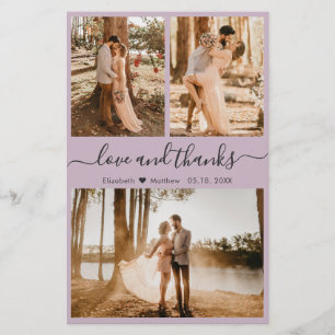 Budget Purple Photo Collage'結婚s Thank You チラシ
