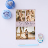 Budget Purple Photo Collage'結婚s Thank You チラシ (シングル)