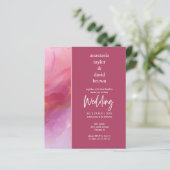 Budget Purple Pink Modern Wedding Invitation (スタンド正面)