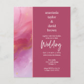 Budget Purple Pink Modern Wedding Invitation (正面)