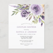 Budget Purple Rose Couples Shower Invitation (正面)
