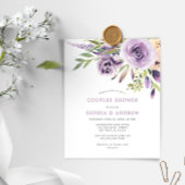 Budget Purple Rose Couples Shower Invitation