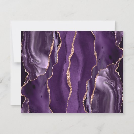 Budget Purple Rose Gold Agate Dark Save the Date (裏面)