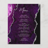 Budget Purple Silver Agate Wedding Menu (正面)