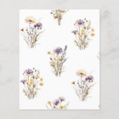 Budget Purple Wildflowers Bridal Shower Invitation (裏面)