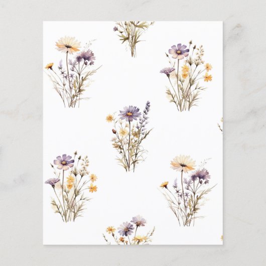 Budget Purple Wildflowers Bridal Shower Invitation (裏面)