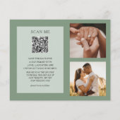 Budget QRコード セーブ・アワ・デート Sage Green (裏面)
