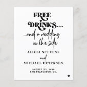 Budget QR code casual wedding save the date チラシ (正面)