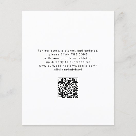 Budget QR code casual wedding save the date card (裏面)