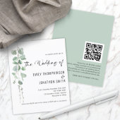 Budget QR Code Eucalyptus Script Wedding Invite