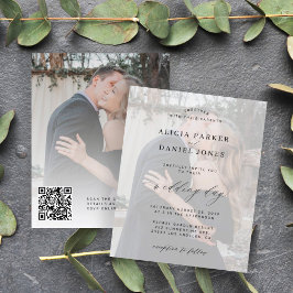 Budget QR CODE modern photo wedding invitation