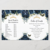 Budget Quinceañera 15 Navy Floral Padrinos Program (裏面)