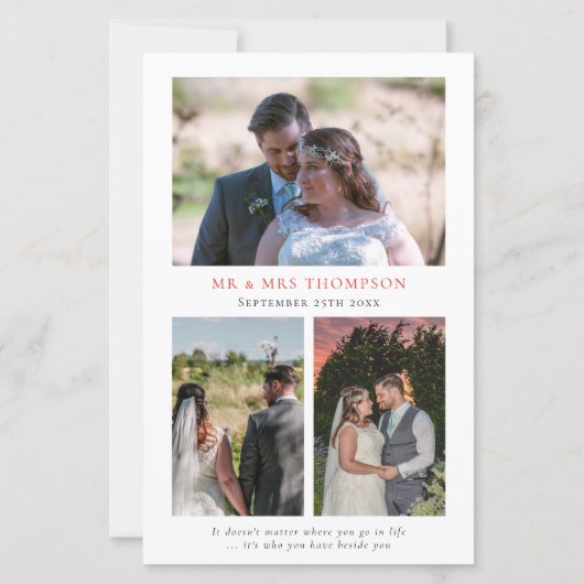 BUDGET Red花模様結婚ズの3枚の写真引用文感謝してい (裏面)