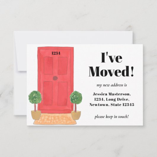 Budget Red Doorミニアナウンスメントカードを移動 (正面)