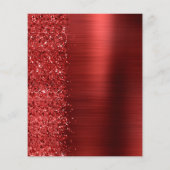 Budget Red Glam Glitter Wedding Invitation (裏面)