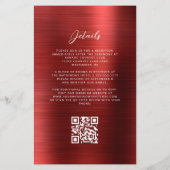 Budget Red Glam QR Code Wedding Invitation (裏面)