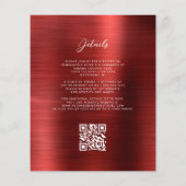 Budget Red Glam QR Code Wedding Invitation (裏面)