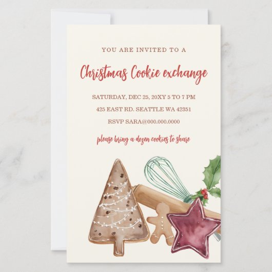 Budget Red Green Cookie Exchange Christmas Party (正面)