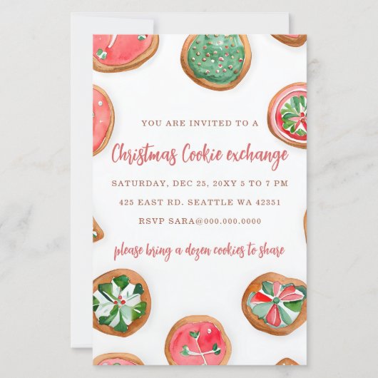 Budget Red Green Cookie Exchange Christmas Party (正面)