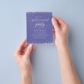 Budget Retiermentパーティー招待状 – シルバー、紫 チラシ (手)