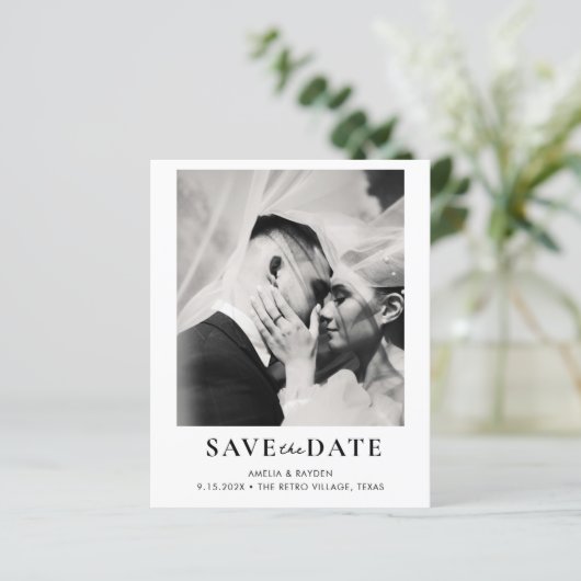 BUDGET Retro Elegant Photo Wedding Save the date (スタンド正面)
