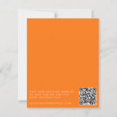 Budget Retro Orange Check Wedding QR Code Invite (裏面)