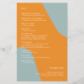 Budget retro wedding program template (裏面)