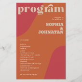 Budget retro wedding program template (正面)