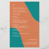 Budget retro wedding program template チラシ (裏面)