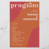 Budget retro wedding program template チラシ (正面)