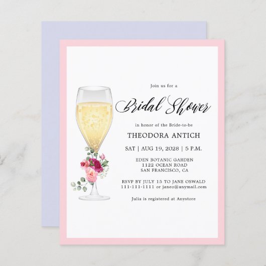 Budget Romantic Floral Bridal Shower (正面/裏面)