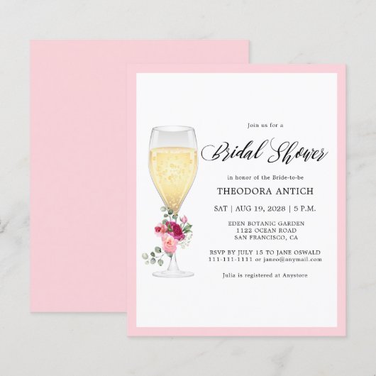 Budget Romantic Floral Bridal Shower (正面/裏面)