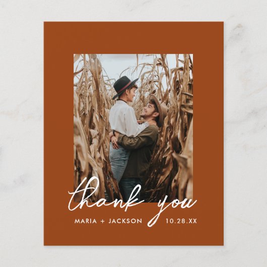 Budget Rust Boho's 結婚Photo Thank You Flyer チラシ (正面)