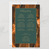 Budget Rust Gold Agate Green Wedding Program (裏面)