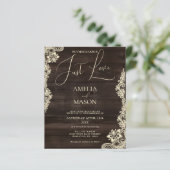 Budget Rustic All in One Wood Wedding Invitation (スタンド正面)