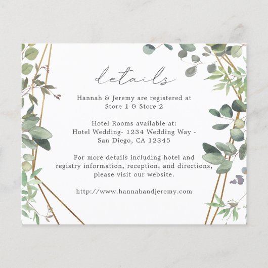 Budget Rustic Eucalyptus & Gold Details チラシ (正面)