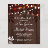 Budget rustic fall rehearsal dinner invitation チラシ (正面)