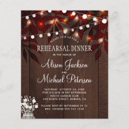 Budget rustic fall rehearsal dinner invitation チラシ