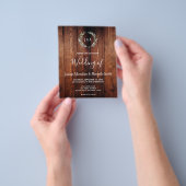 Budget rustic watercolor leaves wedding invitation チラシ (手)