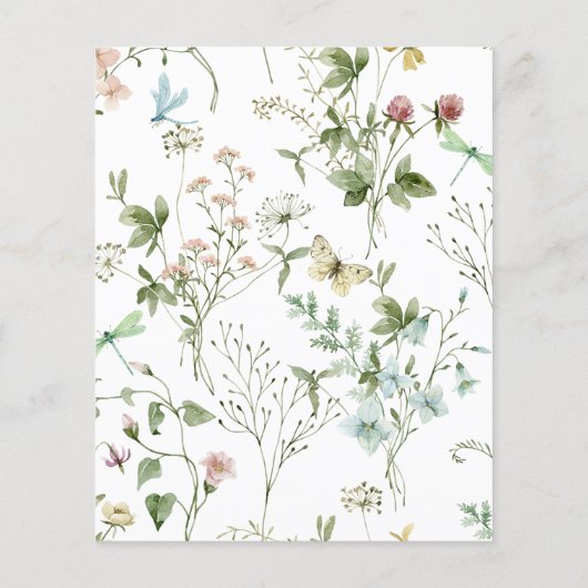 Budget Rustic Wildflowers Baby Shower Invitation (裏面)