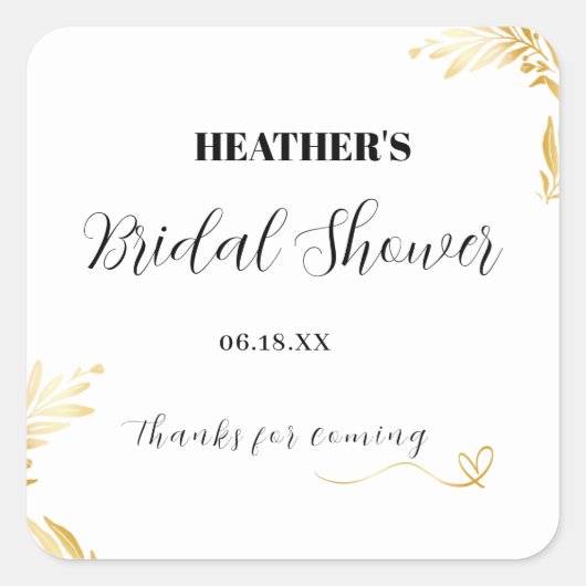 Budget rústico Ducha dorada Bridgerton, gold スクエアシール (正面)