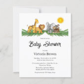 Budget Safari Animals Baby Shower Invitation (正面)