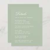 Budget Sageの結婚詳細グリーンエンクロージャカード (正面/裏面)