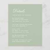 Budget Sageの結婚詳細グリーンエンクロージャカード (正面)