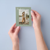 Budget Sage Green結婚の写真サンキューカード チラシ (手)